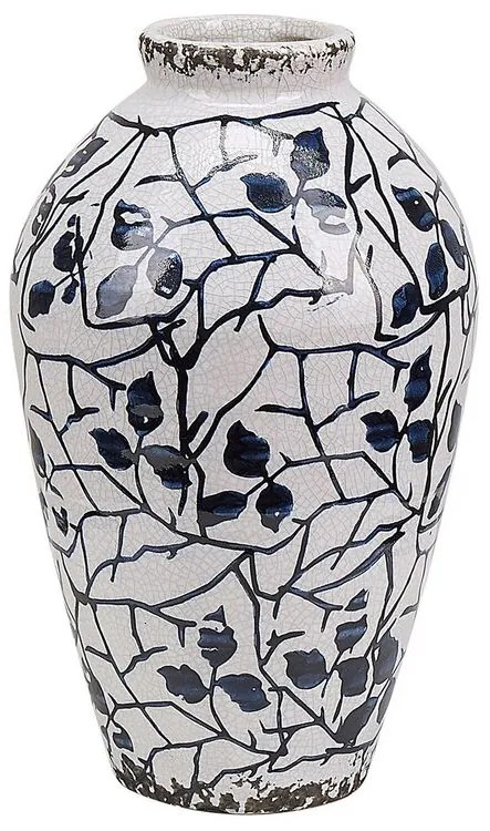 Vaso branco e azul marinho 22 cm MALLIA Beliani