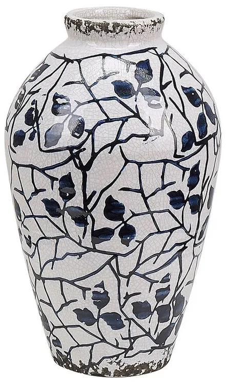 Vaso branco e azul marinho 22 cm MALLIA Beliani