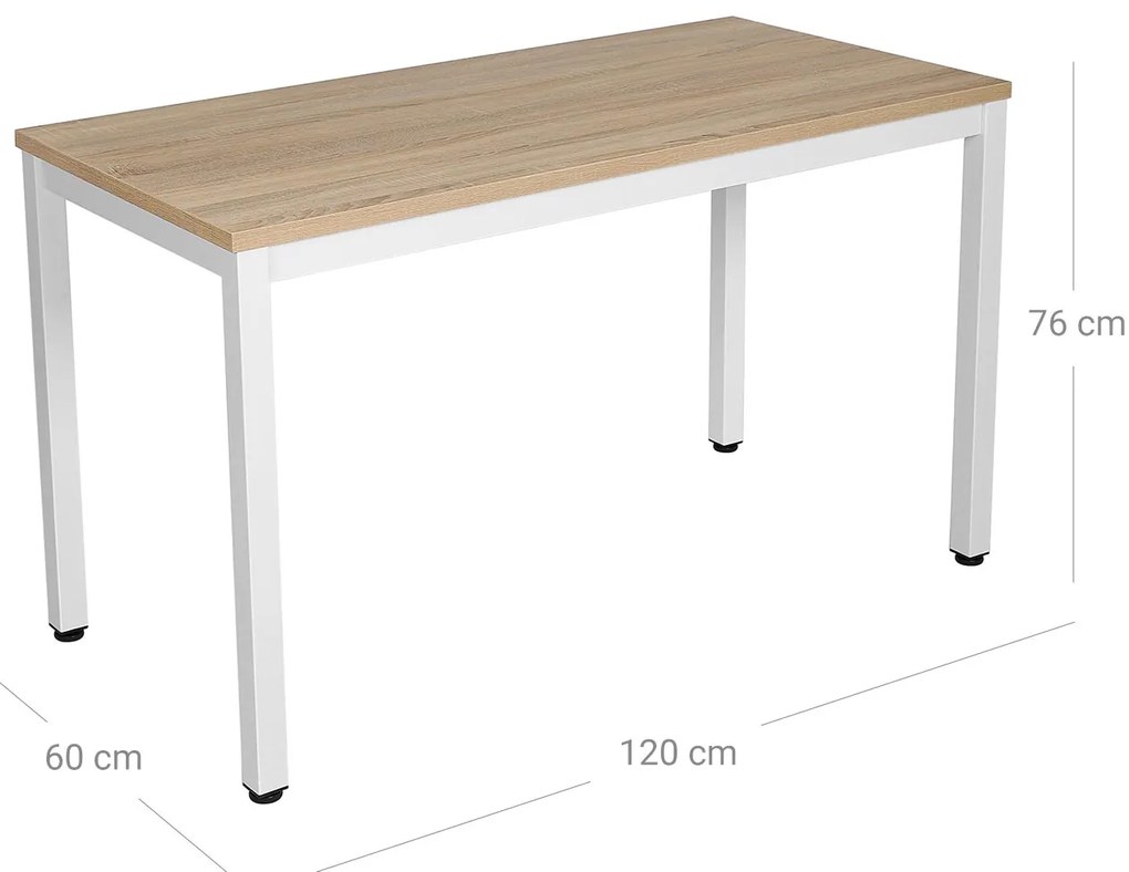Mesa de computador moderna 120 x 76 x 60 cm cor branca-natural