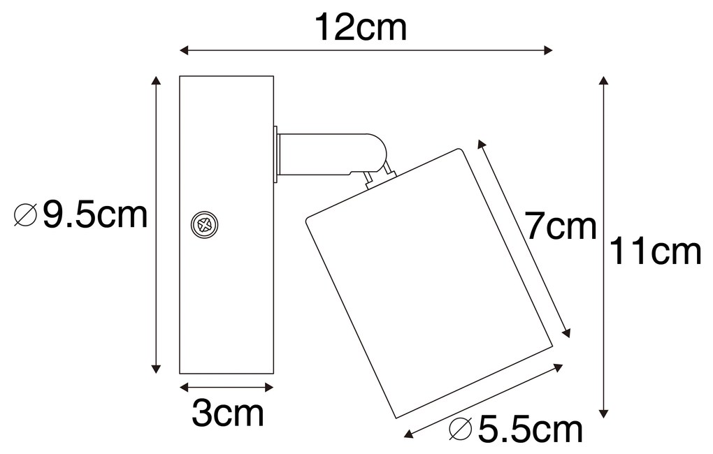 Projetores industriais pretos com madeira inclinável - Jeana