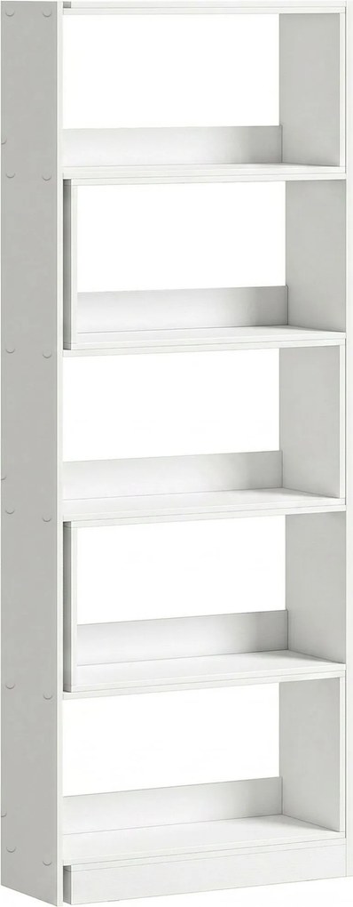 HOMCOM Estante Expansível 5 Níveis Estante para Livros Giratória 350° Largura Ajustável Convertível em L 111,5x23,8x163,7 cm Branco | Aosom Portugal