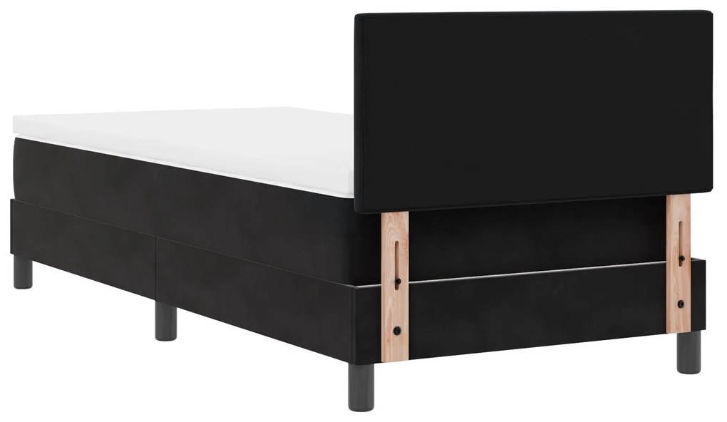 Cama Box Spring com Colchão vidaXL Preta 90x200 cm Veludo