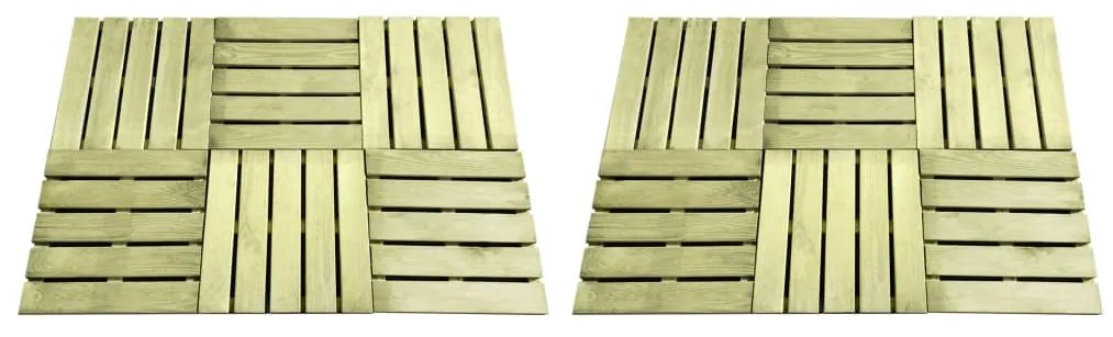276430 vidaXL Ladrilhos de pavimento 12 pcs 50x50 cm madeira verde