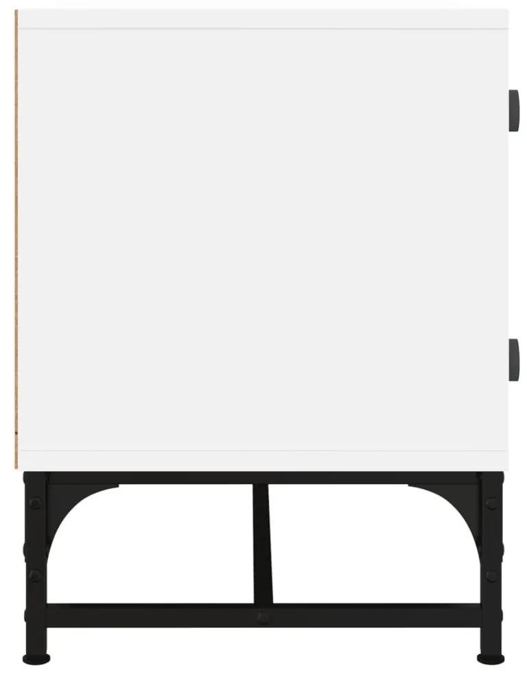 Móvel de TV c/ portas de vidro 102x37x50 cm branco