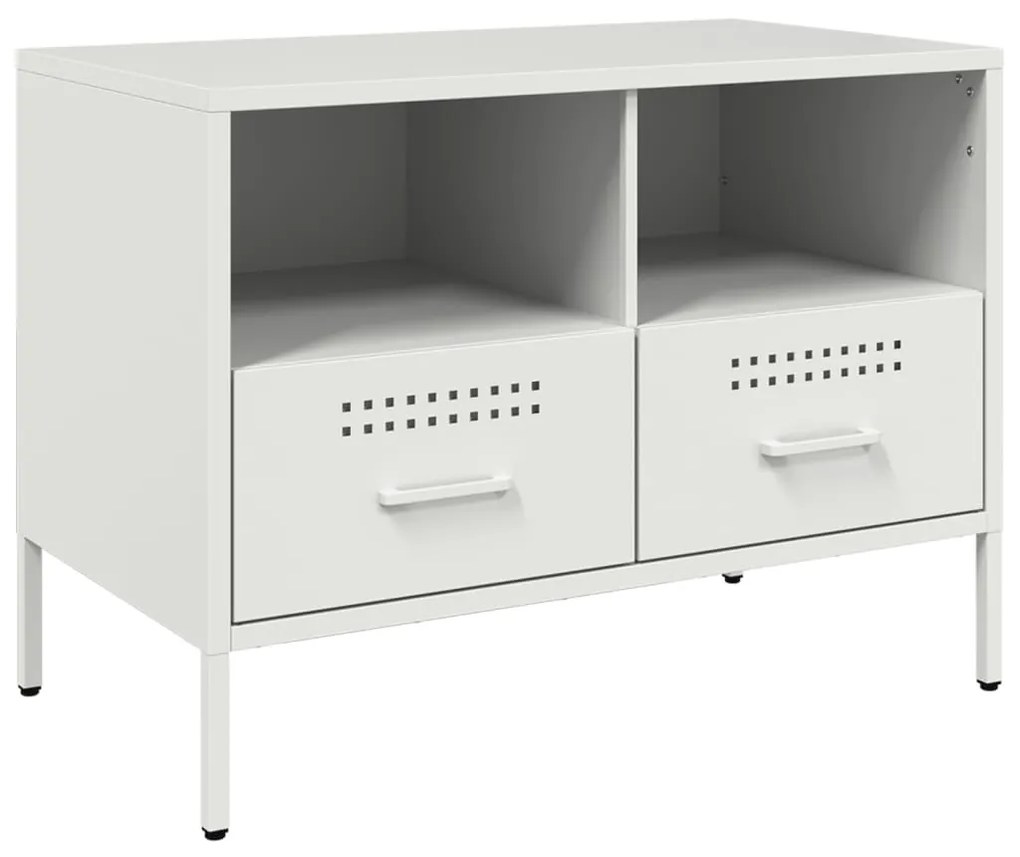 Móveis de TV 2 pcs 68x39x50,5 cm aço laminado a frio branco