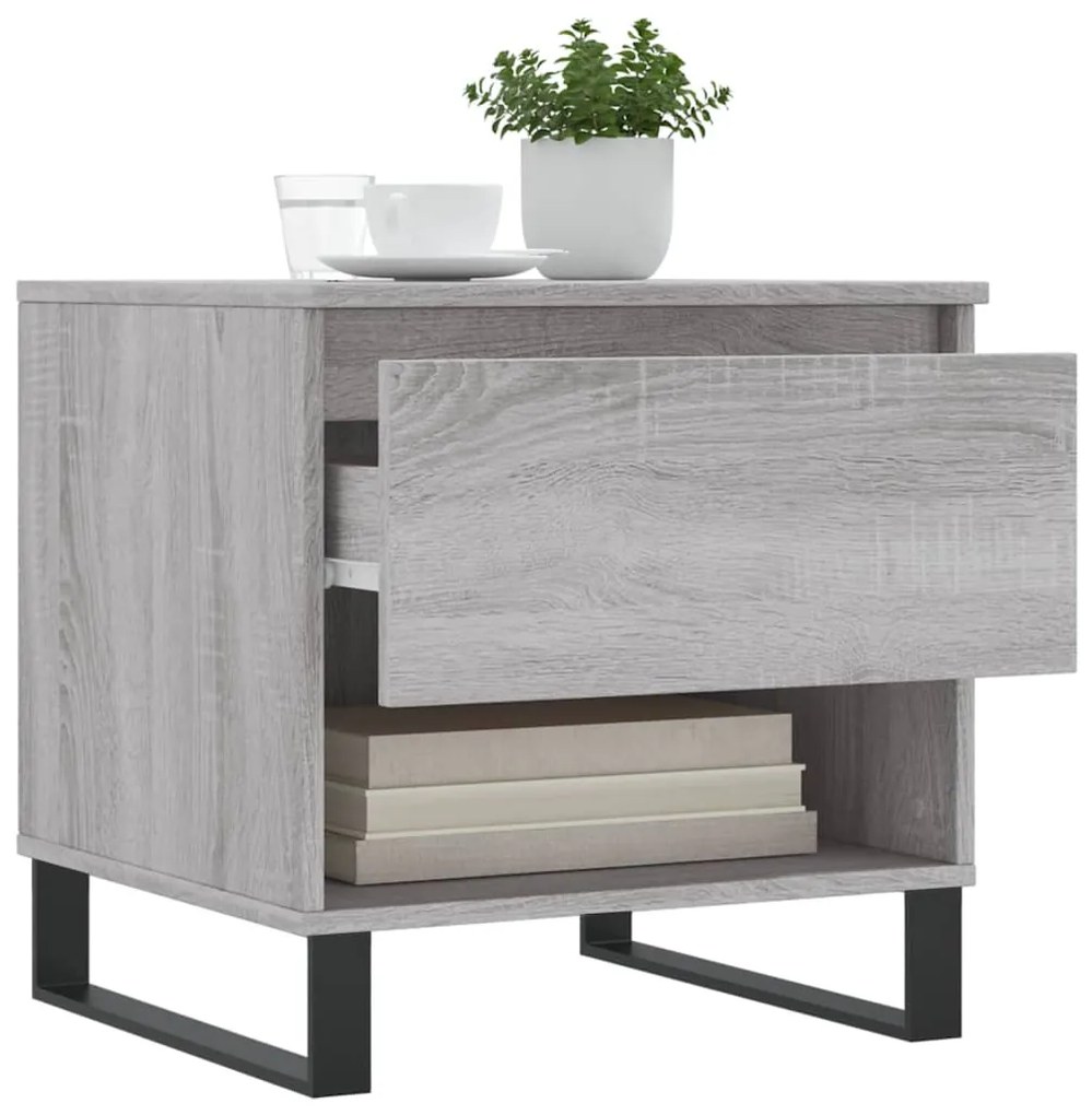 Mesas de centro 2 pcs 50x46x50cm deriv. madeira cinzento sonoma