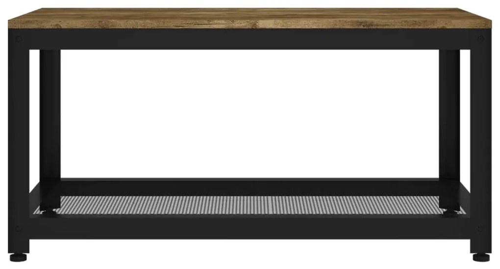 Mesa de centro 90x45x45 cm MDF e ferro castanho-escuro e preto