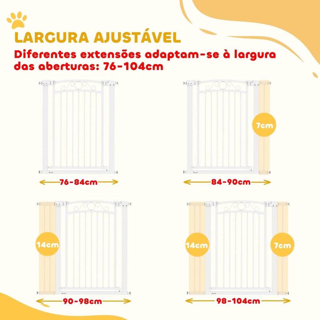 PawHut Barreira de Segurança para Cães Extensível 76-102 cm Barreira p