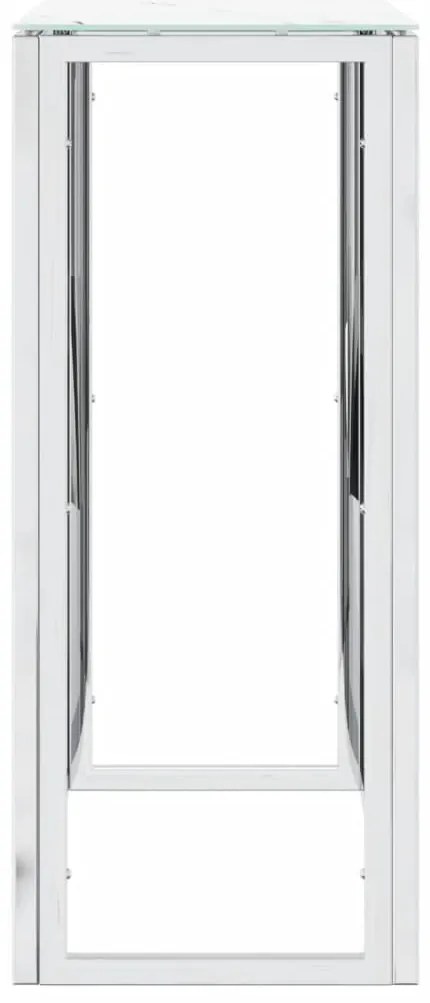 Mesa consola 70x30x70 cm aço inoxidável e vidro prateado