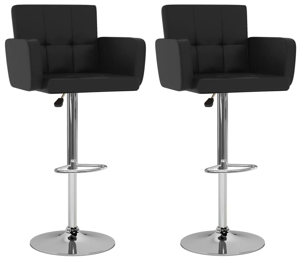 vidaXL Bancos de bar 2 pcs couro artificial preto