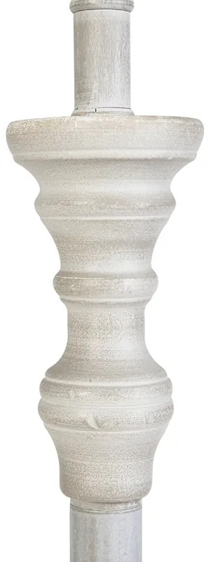 Candeeiro de pé cinzento com abajur creme - Classico