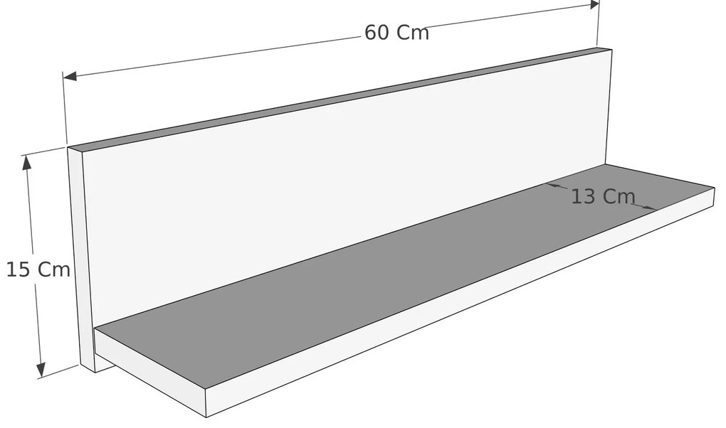 Prateleira de Parede Shelf – Pinho Atlântico e Preto – 60 cm x 15 cm x