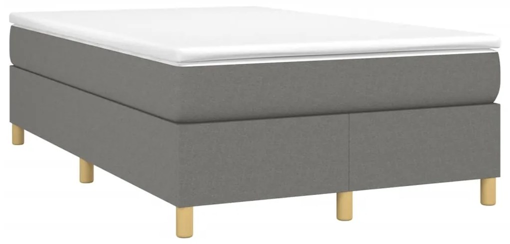 Cama com molas/colchão 120x200 cm tecido cinzento-escuro