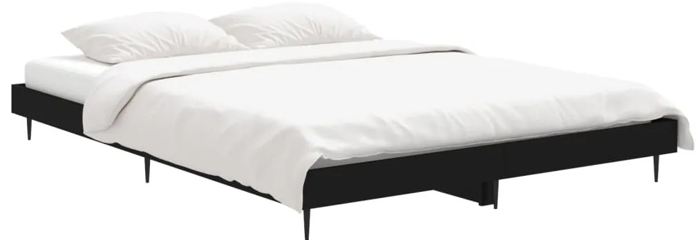 Estrutura de cama 135x190 cm derivados de madeira preto