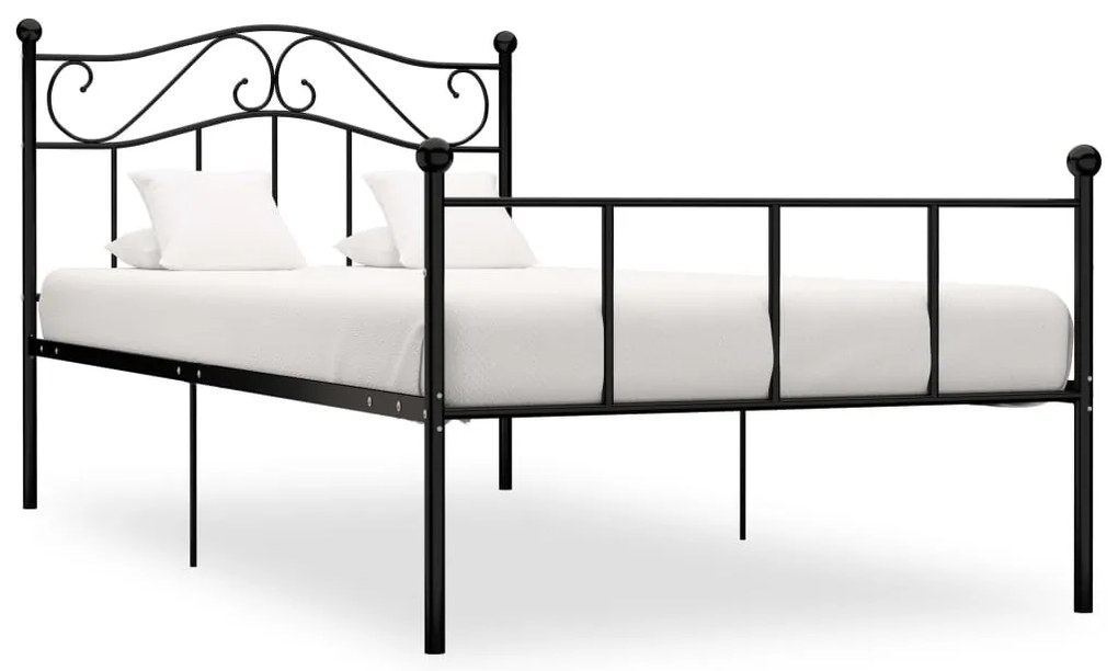 Estrutura de cama 100x200 cm metal preto
