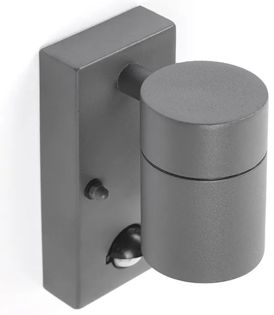 Candeeiro de parede exterior antracite IP44 com sensor de movimento - Solo