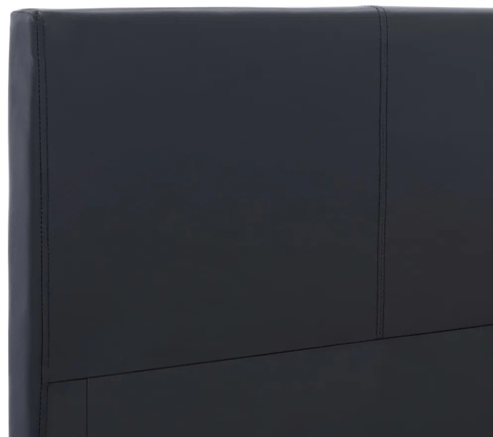 Estrutura de cama 180x200 cm couro artificial preto