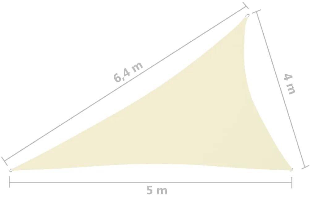 Para-sol em tecido oxford triangular 4x5x6,4 m creme
