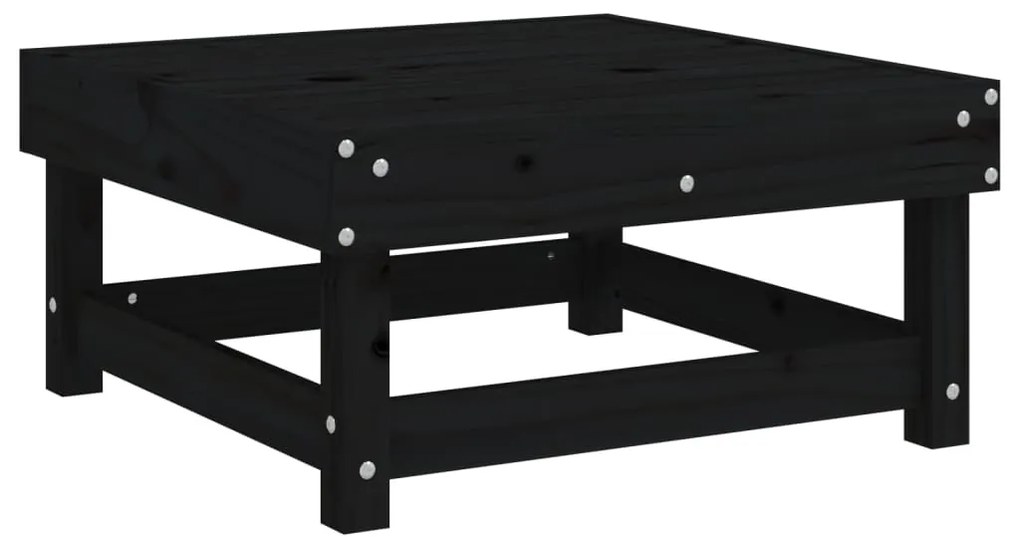 3 pcs conjunto lounge de jardim madeira de pinho maciça preto