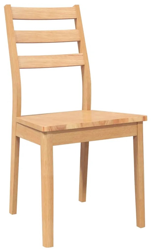 Cadeiras de jantar 2 pcs madeira seringueira maciça natural