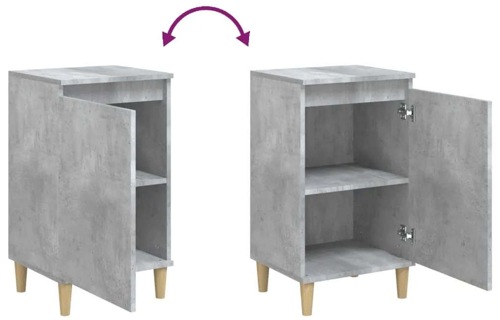 Mesas de cabeceira 2 pcs derivados de madeira cinza cimento