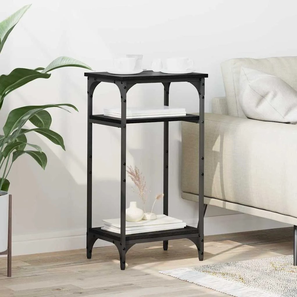 vidaXL Mesa Lateral Carvalho Preto 40 x 30 x 75 cm Madeira processada