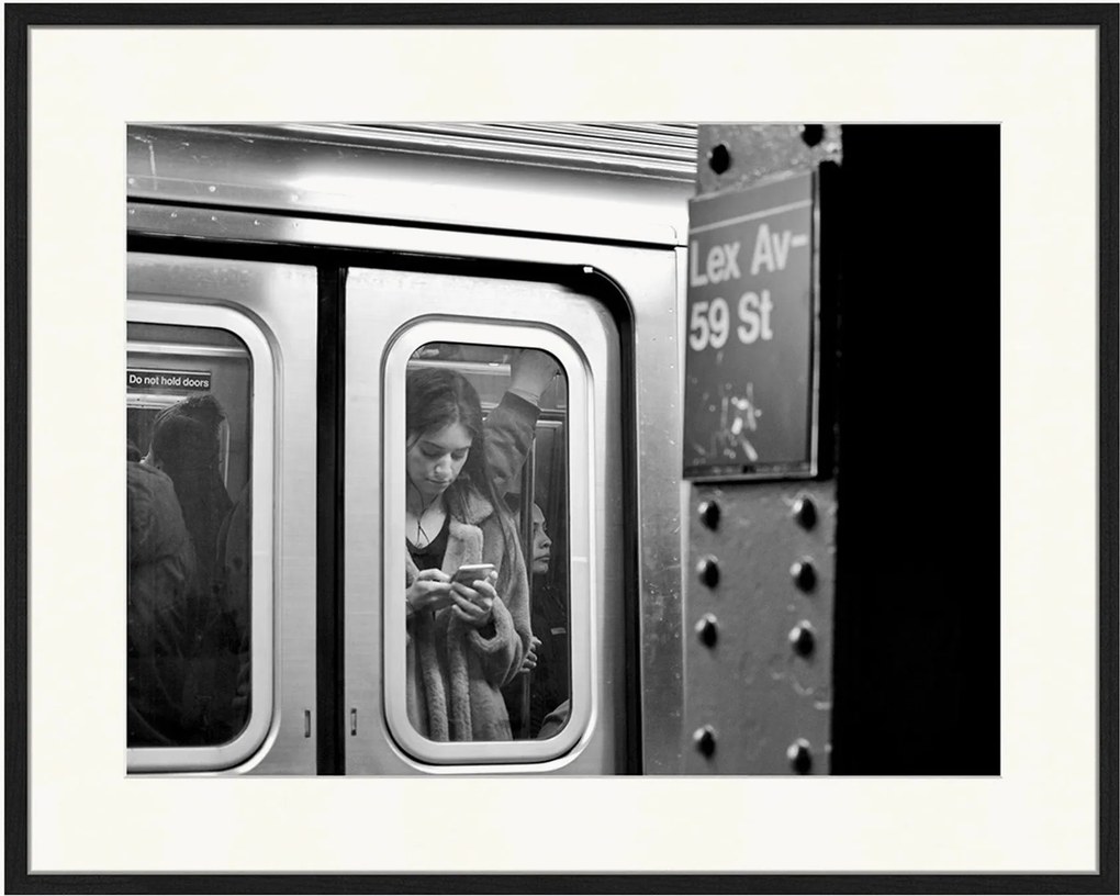 Impressão digital emoldurada NY Subway