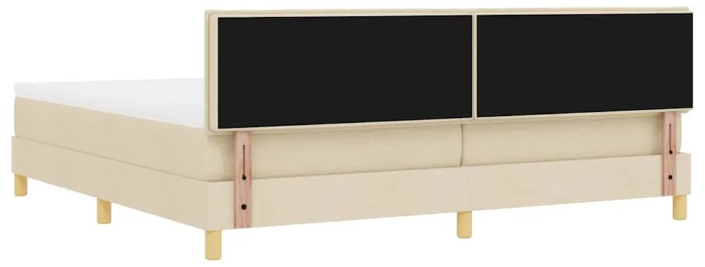 Cama Box Spring com Colchão Creme 200x200 cm Tecido