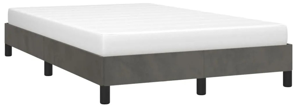 Estrutura de cama sem colchão 120x200 cm veludo cinzento-escuro