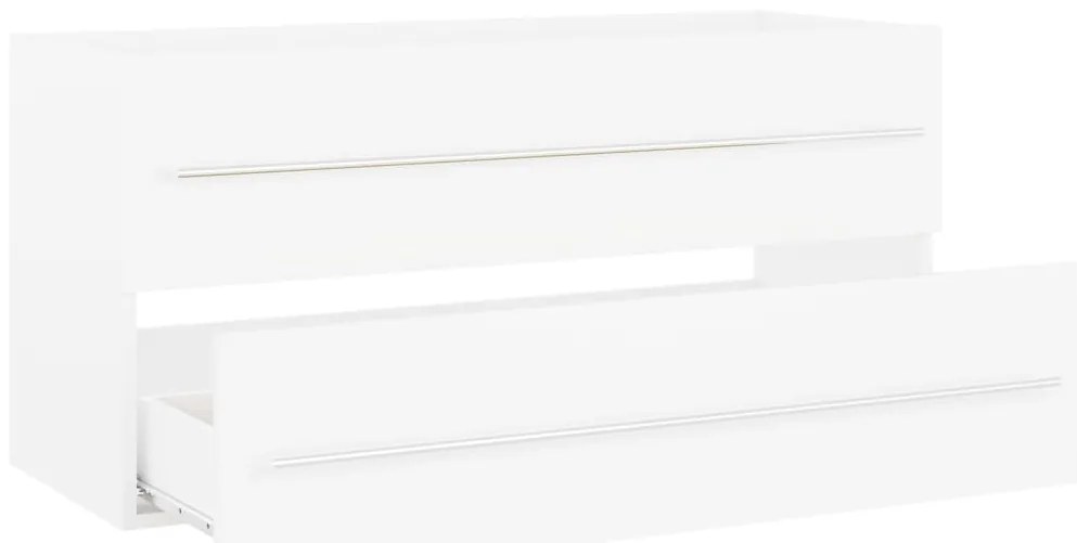 Armário de lavatório 100x38,5x48 cm derivados de madeira branco