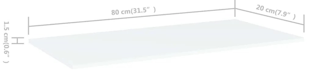 Prateleiras para estante 4 pcs 80x20x1,5cm contraplacado branco