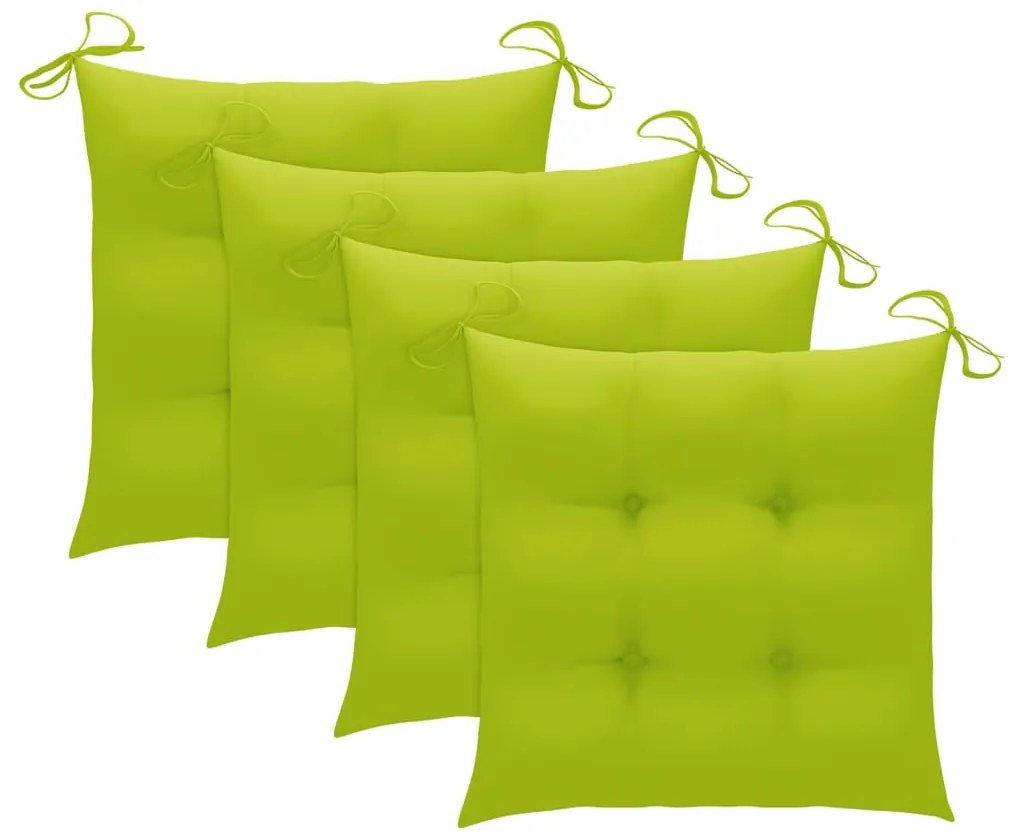 Cadeiras de jantar p/ jardim 4 pcs c/ almofadões acácia maciça