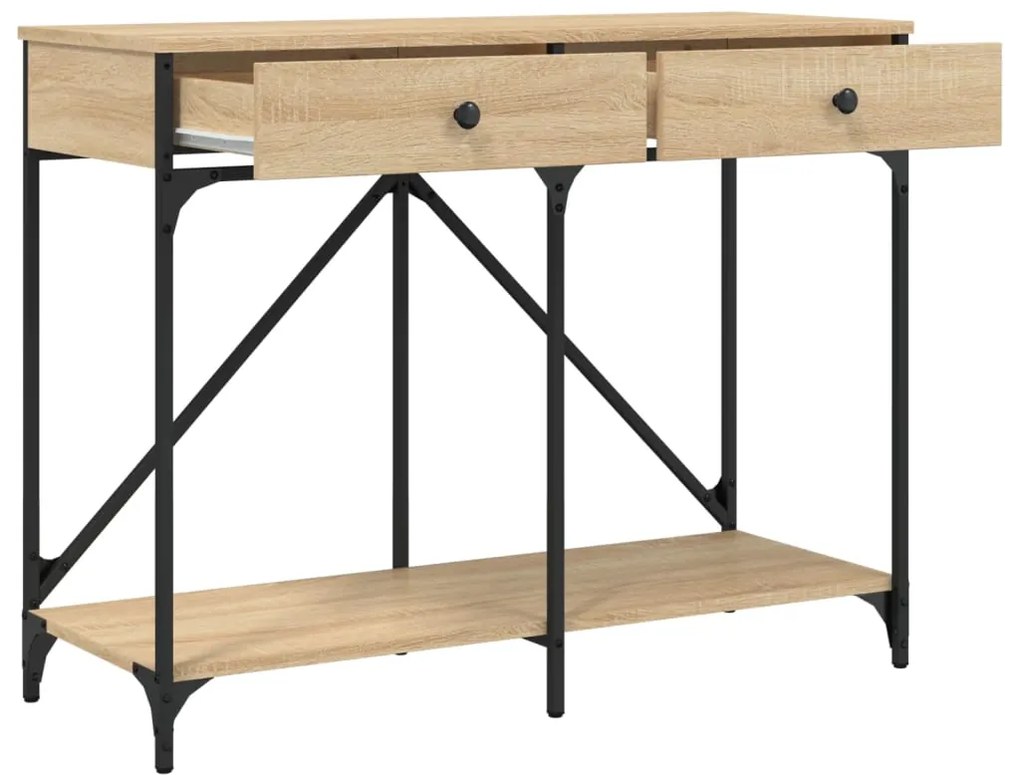 Mesa consola 100x39x78,5 cm derivados madeira carvalho sonoma