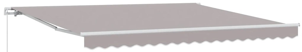 Toldo Retrátil Manual Cinza Claro 400x300 cm, Tecido de Substituição p