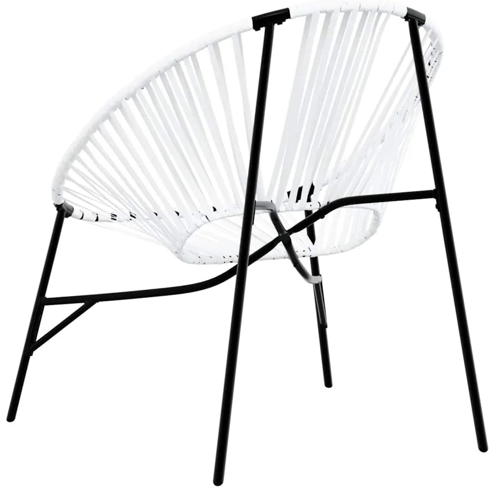Cadeiras de jardim 3 pcs vime preto e branco