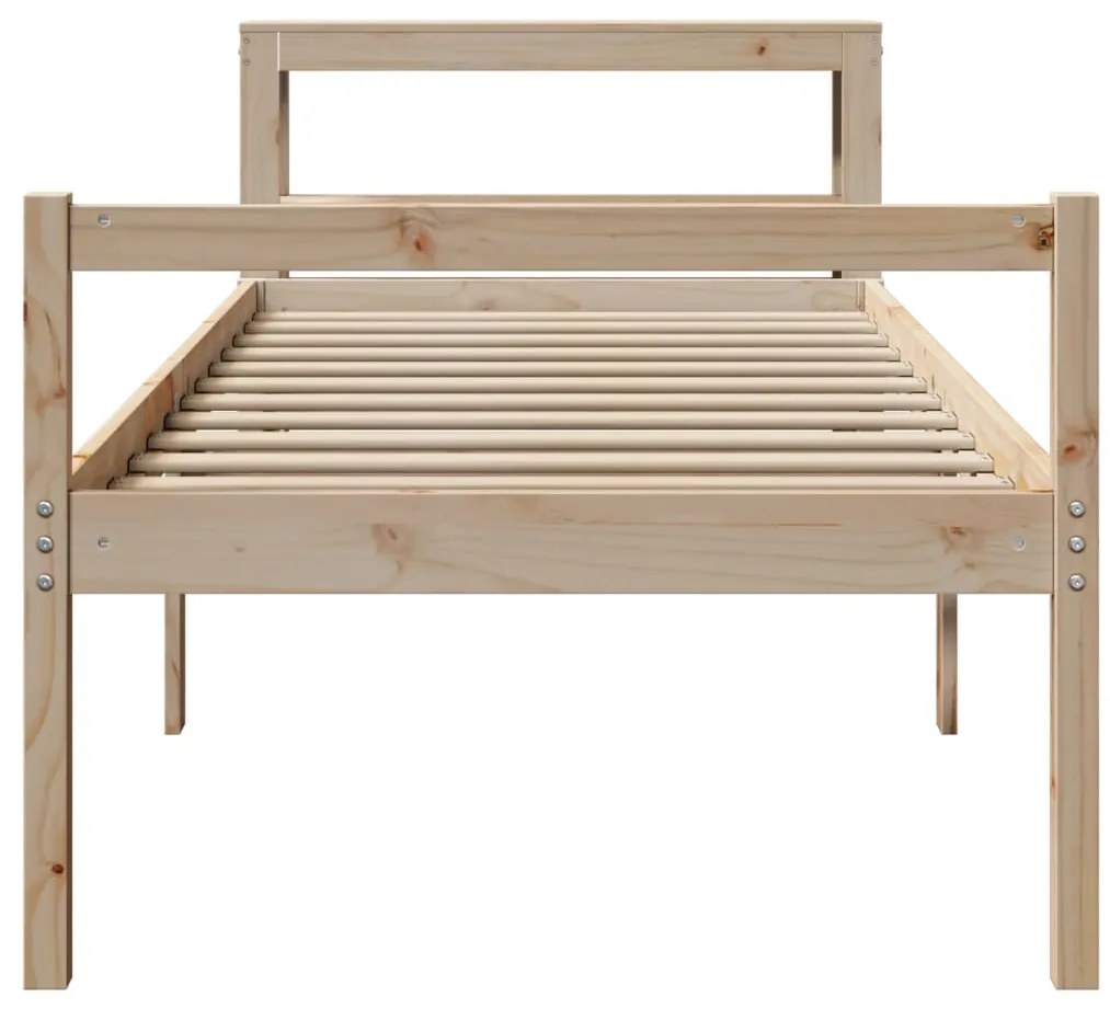 Cama para idosos com cabeceira 90x200 cm pinho maciço