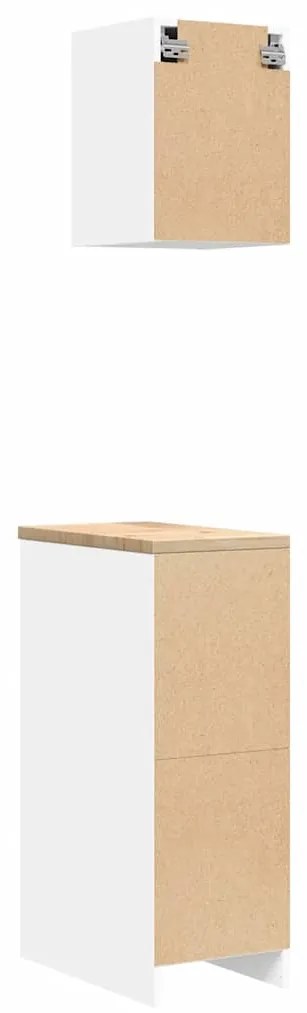 Armários de garagem 2 pcs derivados de madeira branco