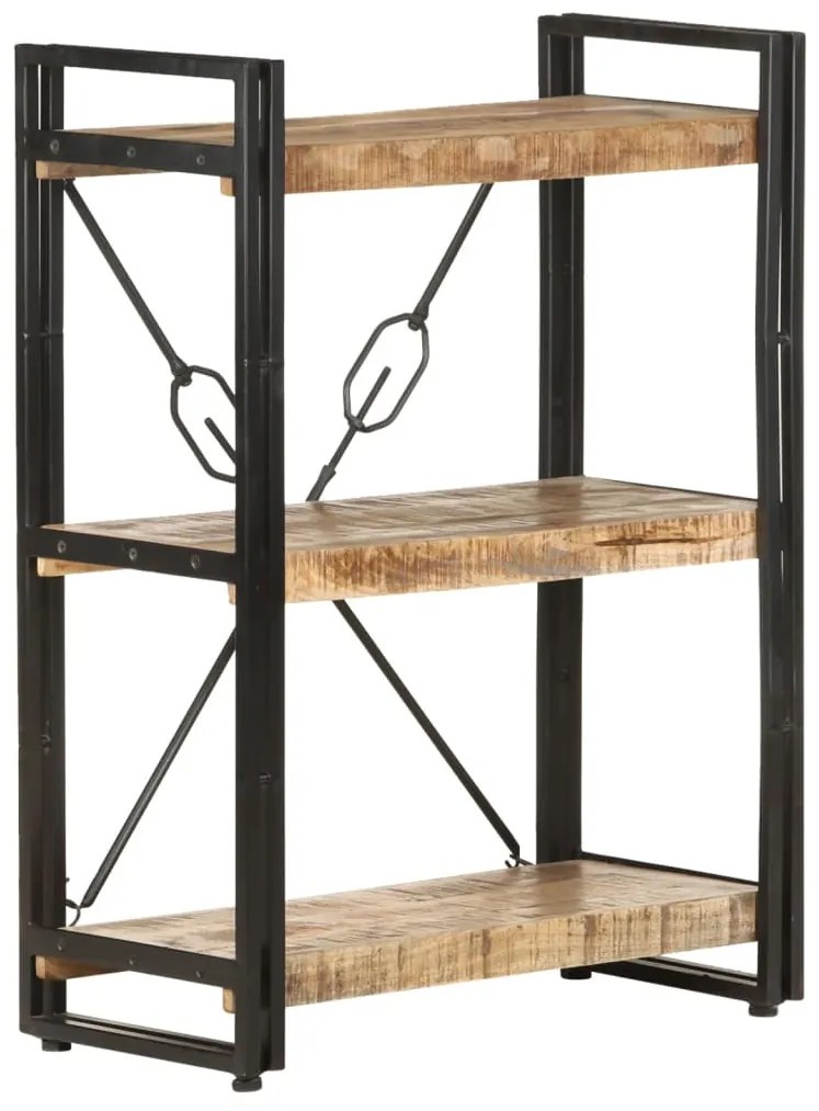 Estante com 3 prateleiras 60x30x80 cm madeira mangueira maciça