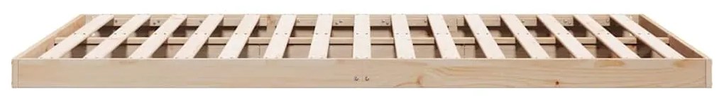 Estrutura de Cama de Chão vidaXL Branca 180x210 cm Madeira Sólida de P