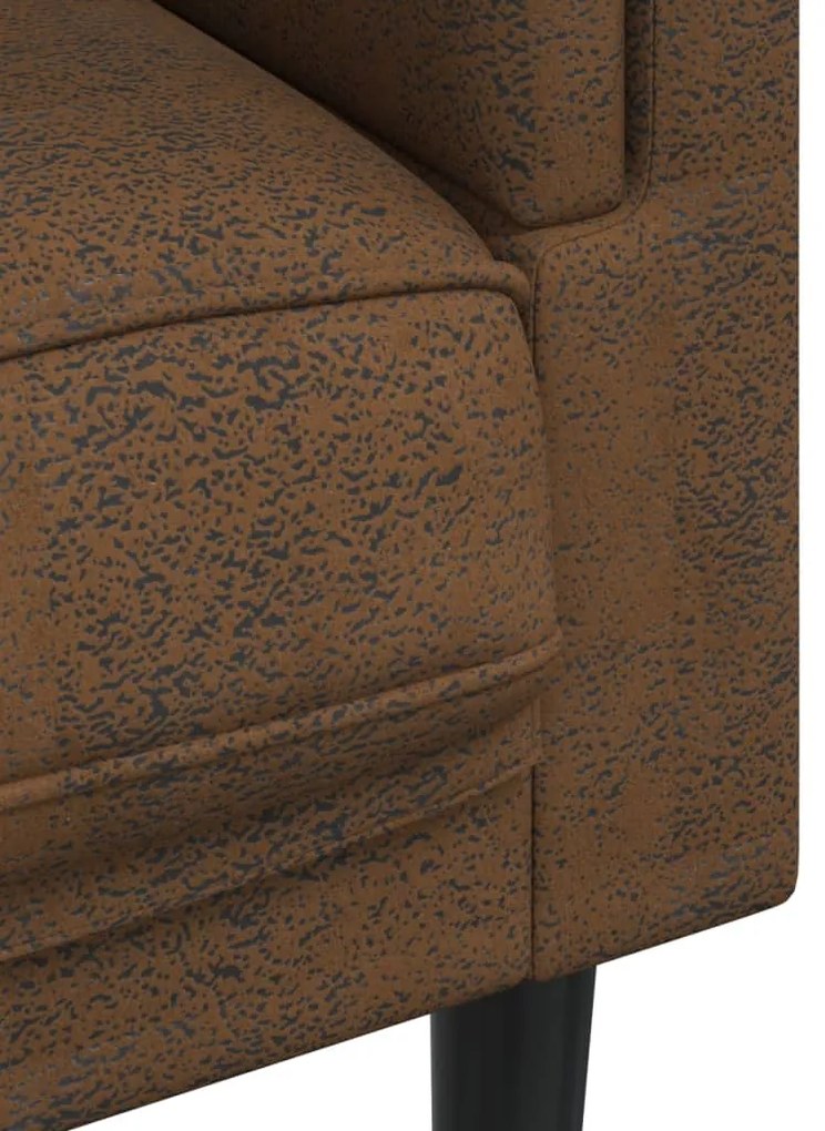 2 pcs conjunto de sofás com almofadas veludo castanho