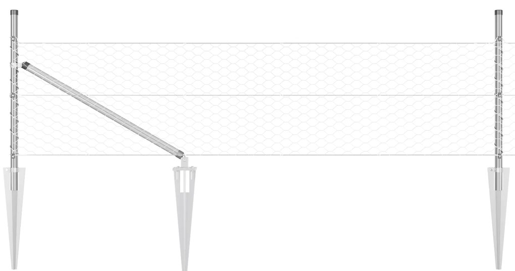 Cerca Hexagonal vidaXL 0.8x100 m Aço Galvanizado