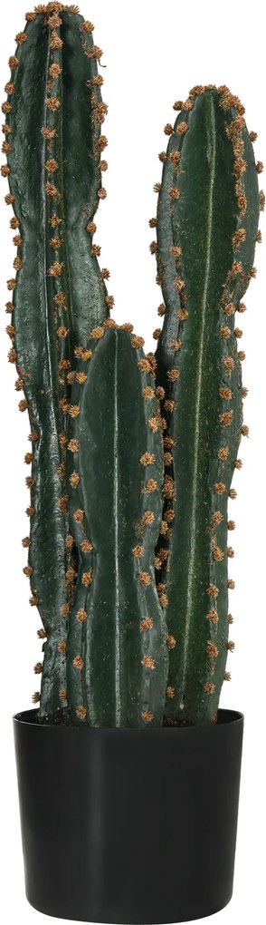 Outsunny Cacto Artificial Realista Grande Ø17x60 cm Verde Vaso com Lastro | Aosom Portugal