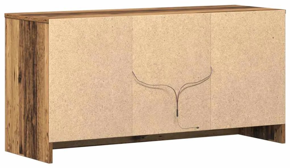 Gabinete de TV com Luzes LED - Madeira Velha, 100x34x50 cm em Madeira