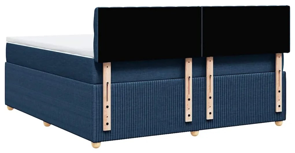 Cama com molas/colchão 180x200 cm tecido azul