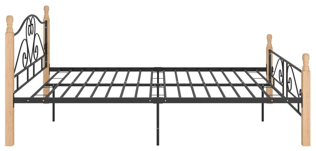 Estrutura cama c/ cabeceira sem colchão 140x200 cm metal preto