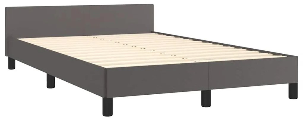 Estrutura cama c/ cabeceira sem colchão 120x200 cm cinzento
