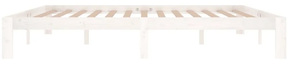 Estrutura de cama 200x200 cm pinho maciço branco