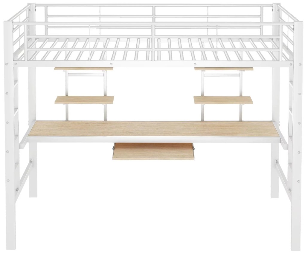 Beliche/Cama Alta com Secretária e Estantes – Coimbra – 90x200 cm – Pr