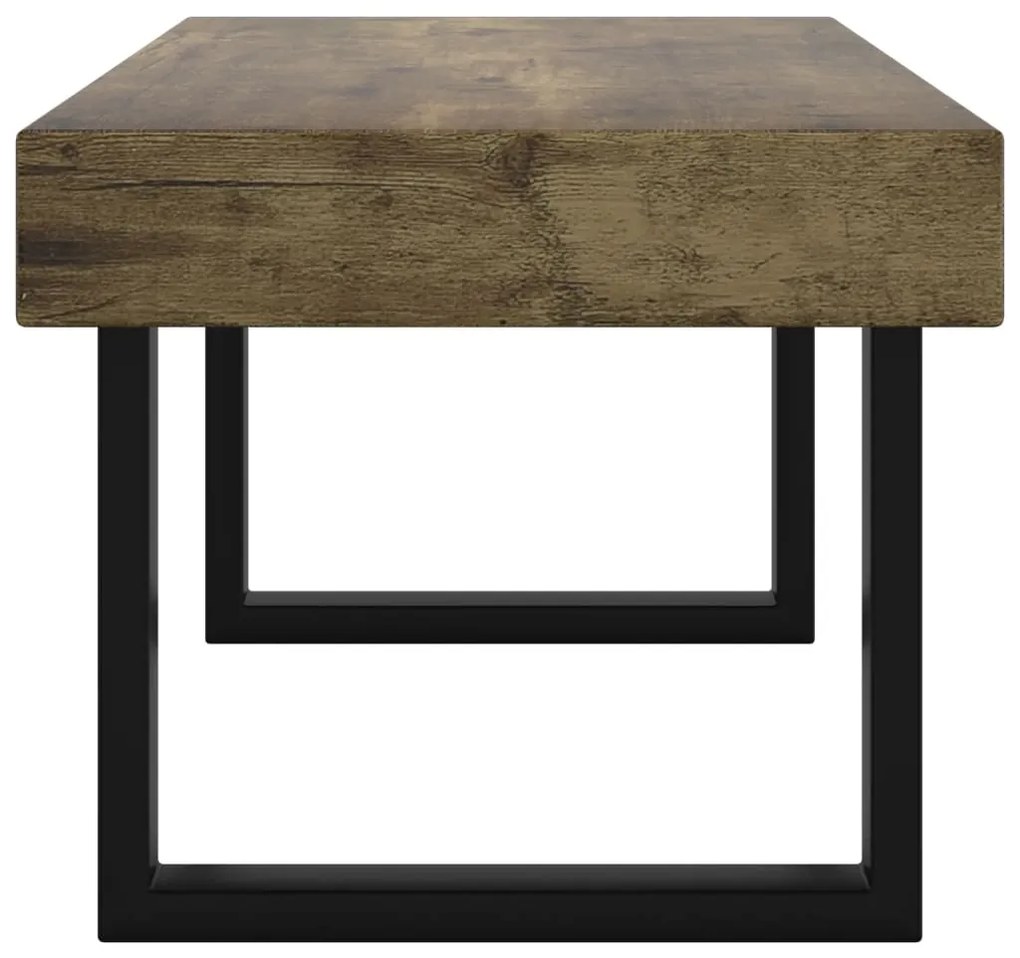 Mesa de centro 90x45x40 cm MDF e ferro castanho-escuro e preto