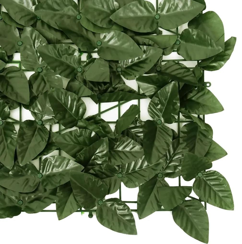 Tela de varanda com folhas verde-escuras 600x75 cm